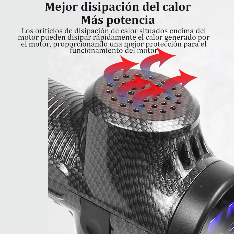Pistola de Masaje Muscular Multifunción con 6 Cabezales